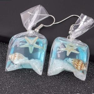 Fashion earrings resin sea shells